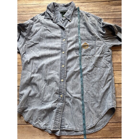 Lauren Ralph Lauren Denim Jean Shirt Womens M Crown Crest Cotton Blue Vintage - Picture 6 of 7